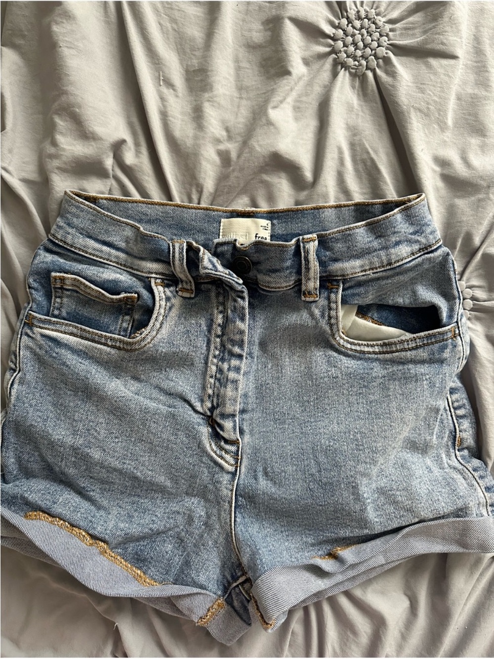 Wilfred Aritzia Blue High-Rise Denim Shorts